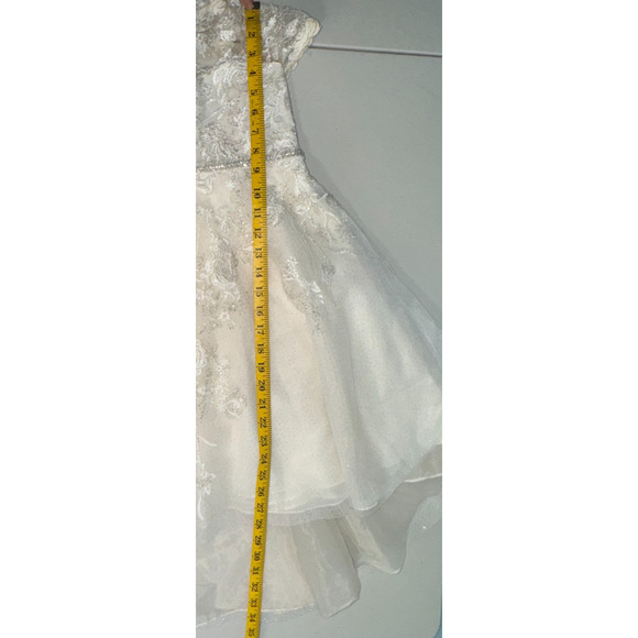 David Bridal DB Girl 2T Dress Lace Embroidered Rhinestone Beaded Wedding Formal - Picture 9 of 16